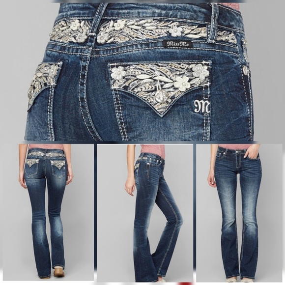 SOLD  - Miss Me Floral Pocket Mid-Rise Bootcut 28 - Picture 8 of 8